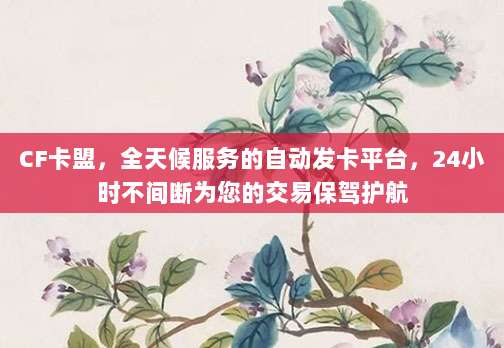 CF卡盟，全天候服务的自动发卡平台，24小时不间断为您的交易保驾护航