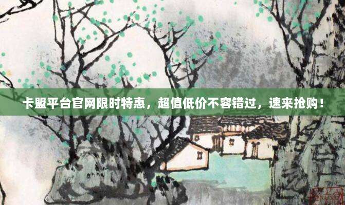卡盟平台官网限时特惠，超值低价不容错过，速来抢购！