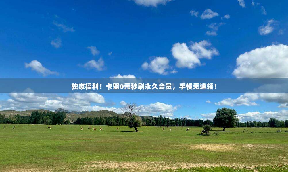独家福利！卡盟0元秒刷永久会员，手慢无速领！