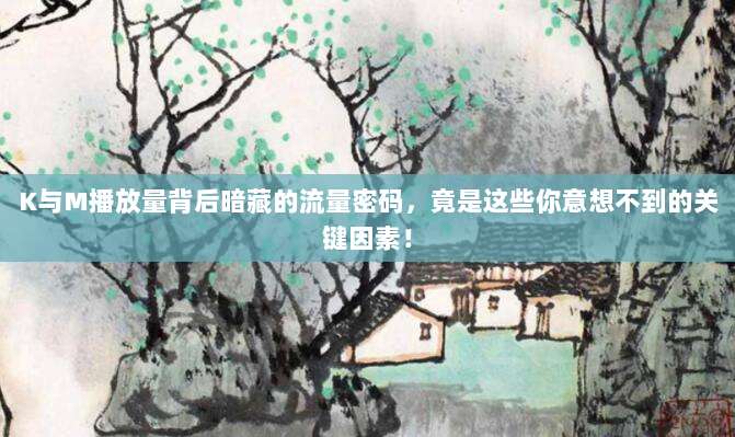 K与M播放量背后暗藏的流量密码,竟是这些你意想不到的关键因素!